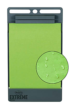 Post-it Extreme Notes Water-Resistant Self-Stick Notes, Green, 3 x 3, 45 Sheets, 12/Pack