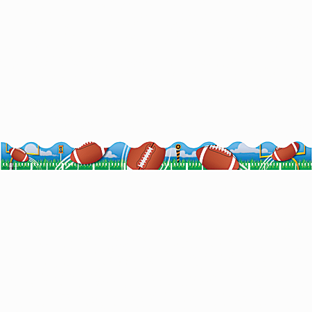 Eureka Deco Trim® Strips, Football, Assorted Colors, Pack Of 12