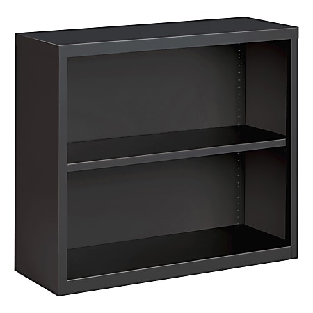 Lorell® Fortress Steel 2-Shelf Bookcase, Charcoal