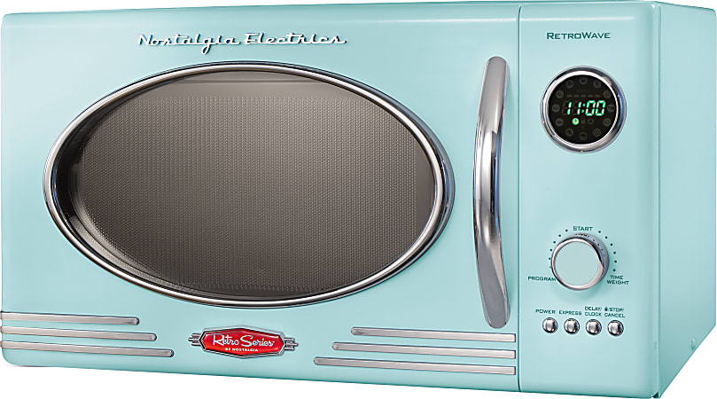 Nostalgia Electrics Retro 0.9 Cu Ft 800-Watt Countertop Microwave, Aqua