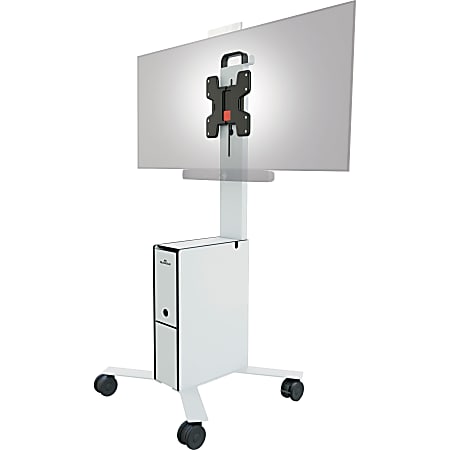 DURABLE COWORKSATION Mobile TV Cart - 3 Shelf - 39.68 lb Capacity - 4 Casters - High Density Fiberboard (HDF) - 370202