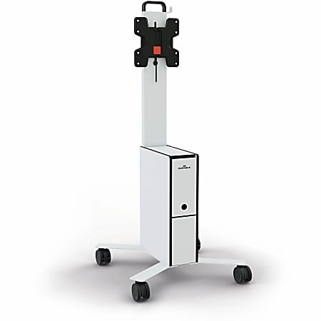 DURABLE COWORKSATION Mobile TV Cart - 3 Shelf - 39.68 lb Capacity - 4 Casters - High Density Fiberboard (HDF) - 370202