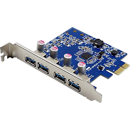 VisionTek 4 Port USB 3.0 x1 PCIe Internal Card - PCI Express 2.0 x1 - Plug-in Card - 4 USB Port(s) - 4 USB 3.0 Port(s) - PC