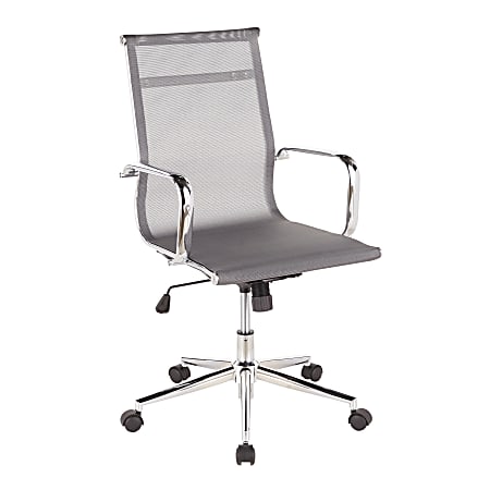 LumiSource Mirage Contemporary Office Chair, Chrome/Silver