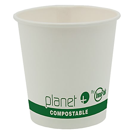 StalkMarket Planet+ Compostable Hot Cups, 4 Oz, White, Pack Of 1,000 Cups