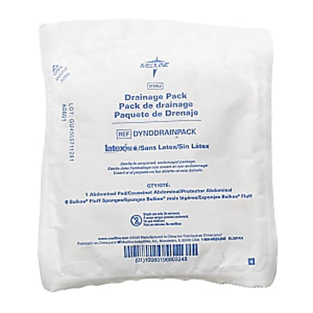Medline Sterile Heavy Drainage Packs, 10" x 12", White, Pack Of 48