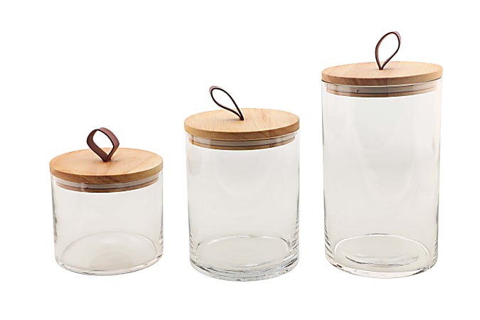 TJ Riley 3-Piece Jar Set With Lids, Clear