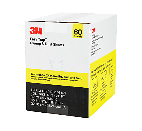 3M™ Easy Trap Duster Sweep And Dust Sheets, 5" x 6" x 30', 60 Sheets