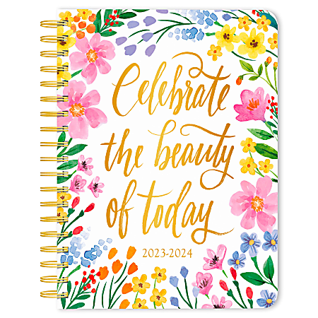 2023-2024 Plato Weekly/Monthly 18-Month Desk Planner, 6" x 7-3/4", Bonnie Marcus, July to December