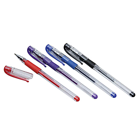 SKILCRAFT® AbilityOne Gel-Ink Pen, Medium Point, 0.7 mm, Clear Barrel, Blue Ink