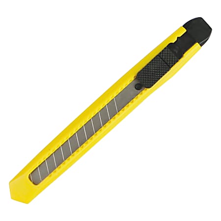 Boardwalk Retractable Straight-Edge Snap Blade Utility Knife, Yellow
