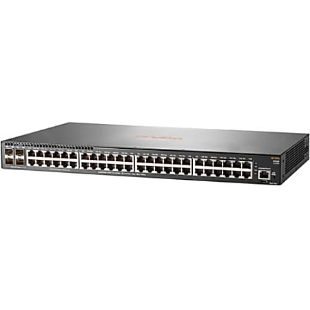 HPE Aruba 2930F 48G 4SFP Switch - 48 Ports - Manageable - Gigabit Ethernet - 1000Base-X, 10/100/1000Base-TX - 3 Layer Supported - Modular - 4 SFP Slots - Twisted Pair, Optical Fiber - 1U High - Rack-mountable, Desktop - Lifetime Limited Warranty