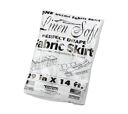 Tablemate Disposable Tableskirt - 14 ft Length x 29" Width - Adhesive Backing - 1 Each - Paper - White