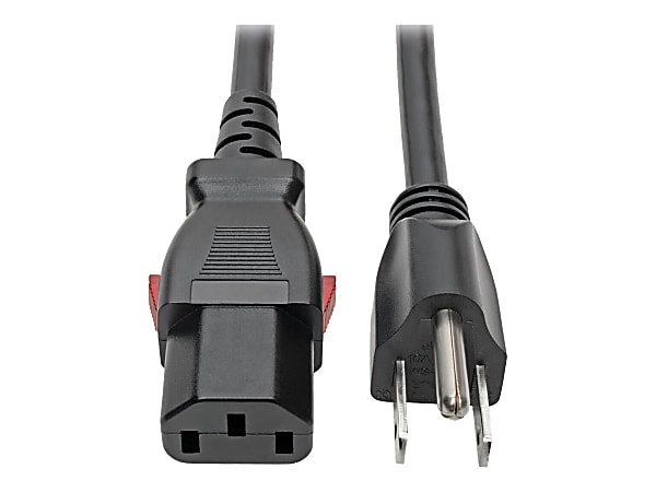 Eaton Tripp Lite Series Computer Power Cord, NEMA 5-15P to Locking C13 - 10A, 125V, 18 AWG, 6 ft. (1.83 m) - P006L06