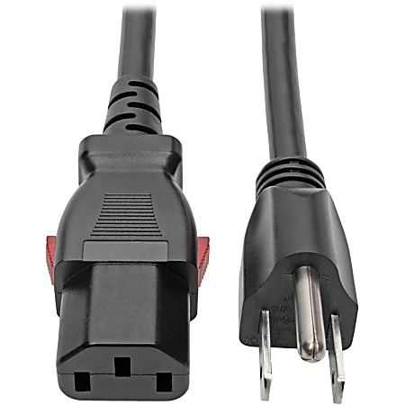Eaton Tripp Lite Series Computer Power Cord, NEMA 5-15P to Locking C13 - 10A, 125V, 18 AWG, 6 ft. (1.83 m) - P006L06