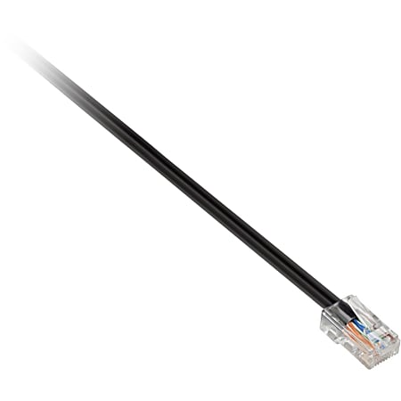 V7 Black Cat5e Unshielded (UTP) Cable RJ45 Male to RJ45 Male 1.8m 6ft - First End: 1 x RJ-45 Male Network - Second End: 1 x RJ-45 Male Network - 128 MB/s - Patch Cable - Gold Plated Contact - Black)