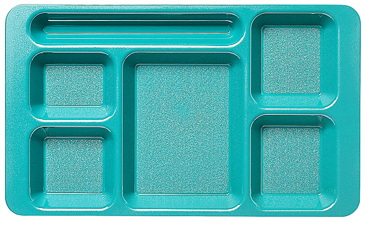 Cambro Camwear® 5-Compartment Trays, Teal, Pack Of 24
