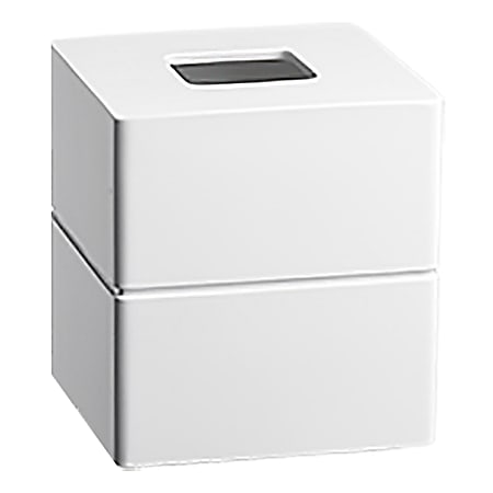 Erwyn Products Malibu Boutique Tissue Box Covers, 5-15/16”H x 5-1/2”L x 5-1/2”W, White, Set Of 6 Covers