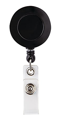 OFES Retractable ID Name Badge Holder Reels with Swivel Alligator Clip Black 2 Pack 