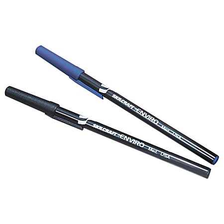 SKILCRAFT® Stick Pens, Medium Point, 51% Recycled Pens, Black, Box Of 12 (AbilityOne)