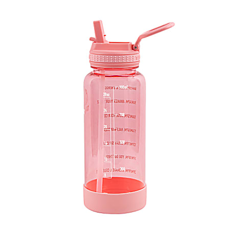 32Oz Glass Water Bottles with Straw Lid Wide Mouth Motivational Water Bottle