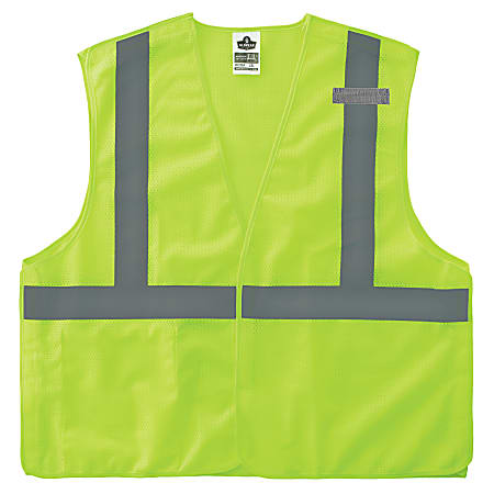 Ergodyne GloWear® Breakaway Mesh Hi-Vis Type-R Class 2 Safety Vest, Large, Lime