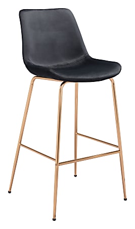 Zuo Modern Tony Bar Chair, Black/Gold