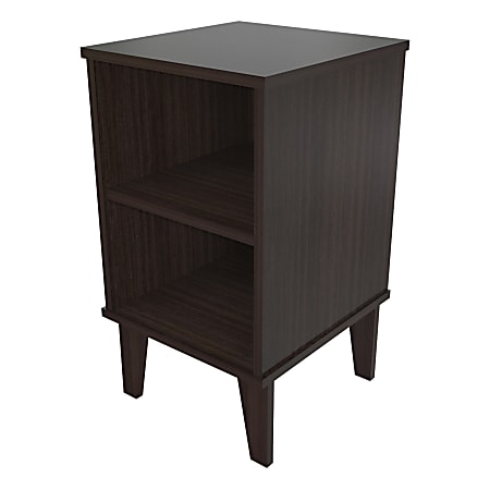 Inval Open Shelf Nightstand, 23”H x 13"W x 13-3/4"D, Espresso