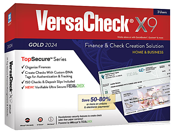 VersaCheck X9 Gold, 2024, 3 Users, For Windows®, CD/Product Key