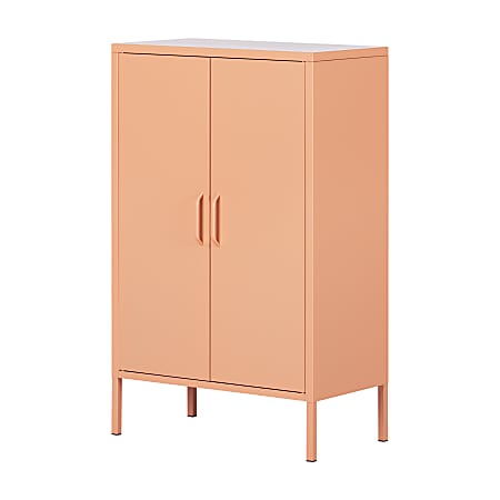 South Shore Crea 26"W Metal 2-Door Accent Cabinet, Orange
