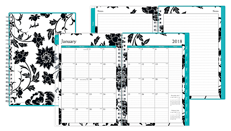 Blue Sky™ Weekly/Monthly Planner With Notes Pages, 5 7/8" x 8 5/8", 50% Recycled, Barcelona, January to December 2018 (101528)