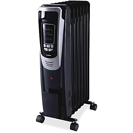 Lorell® LED Display Electric Mobile Radiator Heater, Black
