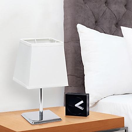 Simple Designs Mini Chrome Table Lamp With Empire Shade 9 34 H