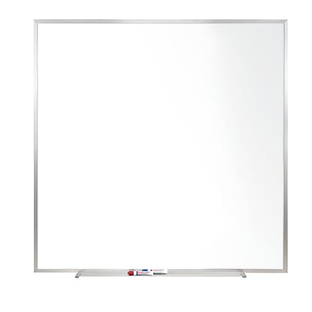Ghent Magnetic Porcelain Dry-Erase Whiteboard, 48" x 48", Aluminum Frame With Silver Finish