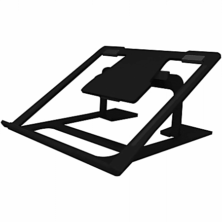 DAC® MP-224 Portable Laptop Stand With 6 Height Levels, Black - Notebook, Tablet Support - Aluminum Alloy, Silicon - Black