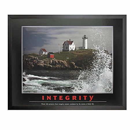 Office Depot® Brand Framed Motivational Art, 24"H x 30"W, Integrity