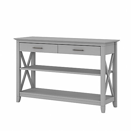 Bush Furniture Key West Console Table With Drawers And Shelves, Cape Cod Gray, Standard Delivery