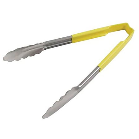 Vollrath 9"Tongs With Antimicrobial Protection, Yellow