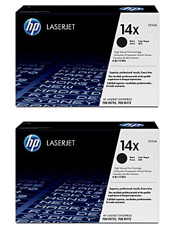 HP 14X High-Yield Black Toner Cartridges, Pack Of 2, CF214X