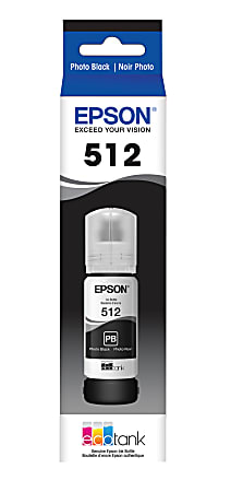 Epson® 512 EcoTank® Photo Black Ink Bottle, T512120-S