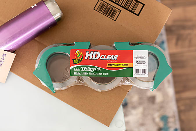 Duck Max Strength® Packing Tape With Dispenser - Clear, 2 Pk, 1.88 In