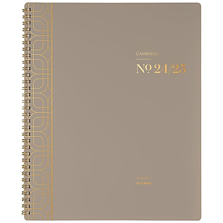 2024-2025 Cambridge® WorkStyle® Monthly Academic Planner, 8-1/2" x 11", Timeless Taupe, July 2024 To June 2025, 1606-900A-45