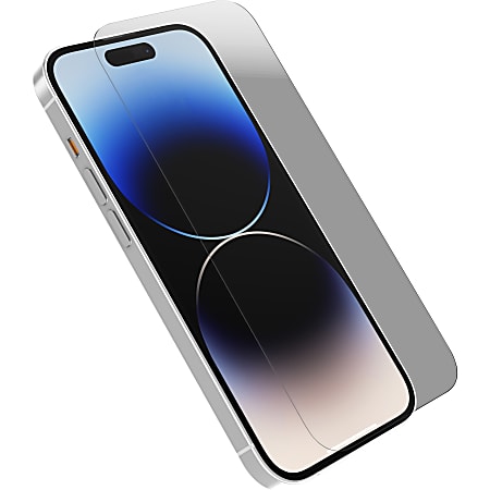 OtterBox iPhone 14 Pro Alpha Glass Antimicrobial Screen Protector Clear, White - For LCD iPhone 14 Pro - Scratch Resistant, Smudge Resistant, Drop Resistant, Fingerprint Resistant - 9H - Aluminosilicate, Tempered Glass - 1