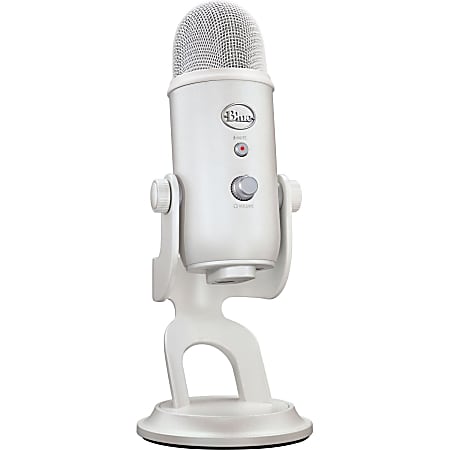 Blue Yeti Wired Microphone White Mist Shock Mount Desktop Stand Mountable  USB - Office Depot