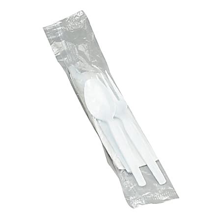 Dixie® Utensil Sets With Napkins, White, Box Of 250