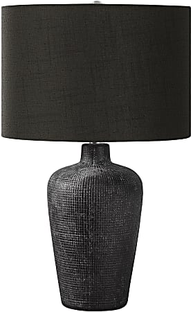 Monarch Specialties Holden Table Lamp, 24”H, Black/Black
