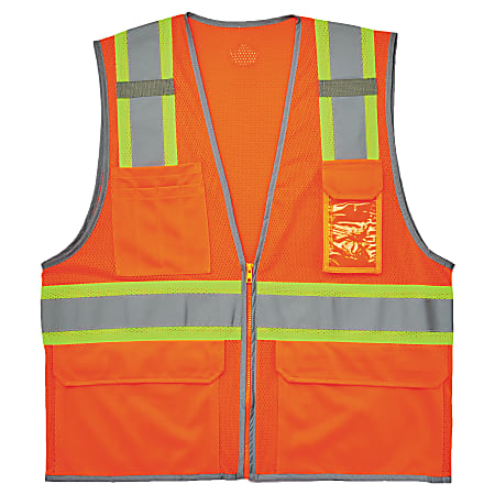 Ergodyne GloWear® 2-Tone Mesh Hi-Vis Type-R Class 2 Safety Vest, Medium, Orange