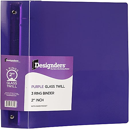JAM PAPER 3 Ring Plastic Binder, 2 inch, Purple, Sold Individually