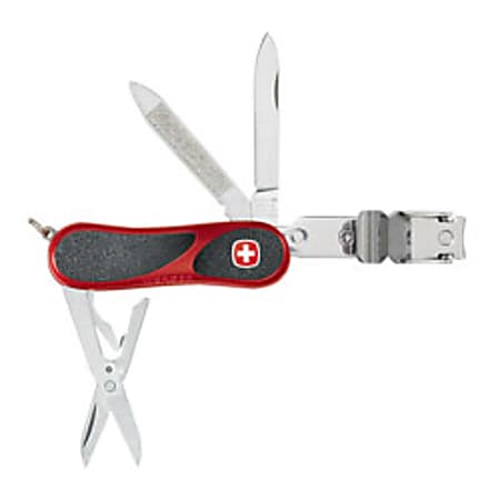 Swiss Army EvoGrip Clipper Knife, Black/Red
