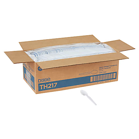 Dixie® Heavy-Weight Polystyrene Spoons, White, 1,000 Per Case